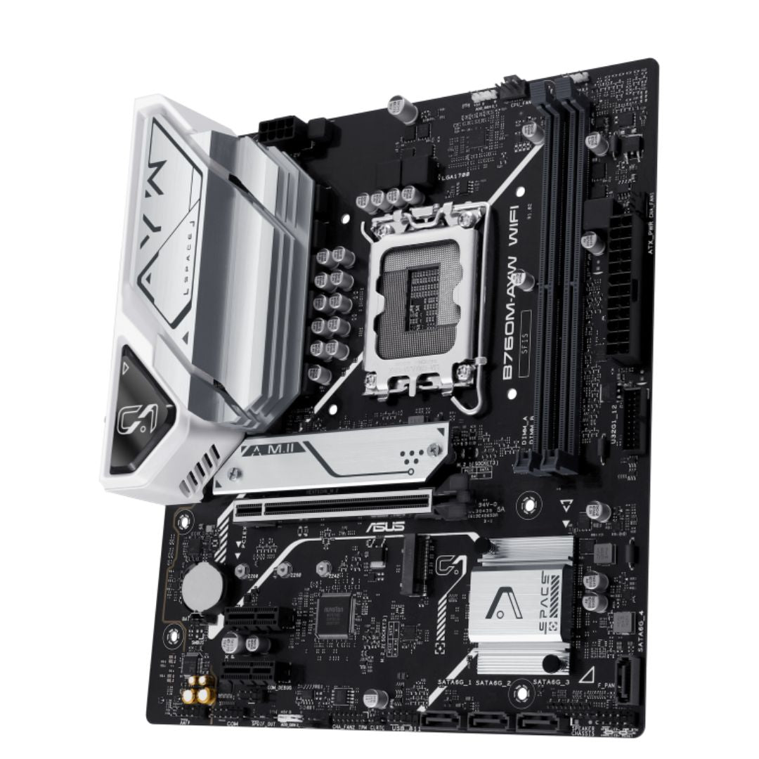 ASUS B760M-AYW WIFI Intel LGA 1700 mATX Motherboard 96GB, 2xDDR5 , 1 x PCIe 4.0 image 1