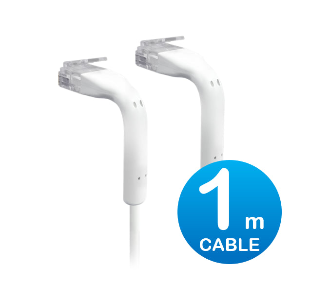 Ubiquiti UniFi Patch Cable Single Unit, 1m, White, End Bendable to 90 Degree, RJ image 0