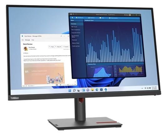 LENOVO ThinkVision T27P-30 27' UHD USB-C Monitor 4K 3840x2160 16:9 Height Adjust image 1