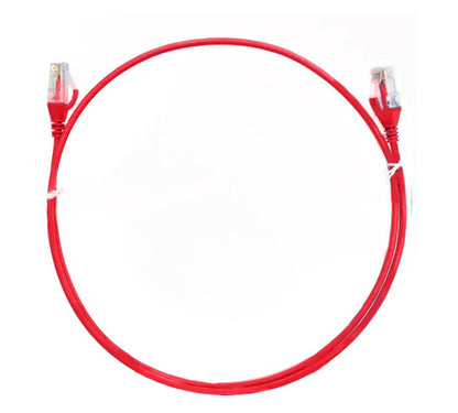 8ware CAT6 Ultra Thin Slim Cable 20m - Red Color Premium RJ45 Ethernet Network L image 0