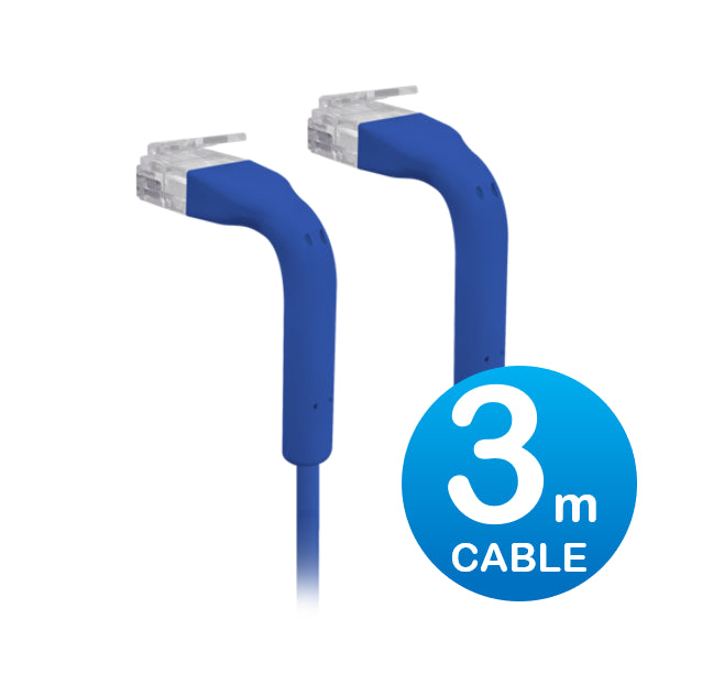 Ubiquiti UniFi Patch Cable Single Unit, 3m, Blue, End Bendable to 90 Degree, RJ4 image 0