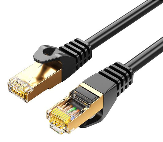 8Ware CAT7 Cable 0.5m (50cm) - Black Color RJ45 Ethernet Network LAN UTP Patch C image 0