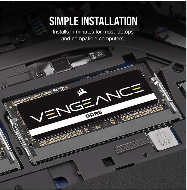 Corsair Vengeance 8GB (1x8GB) DDR5 SODIMM 4800MHz C40 1.1V Laptop Laptop Memory image 2