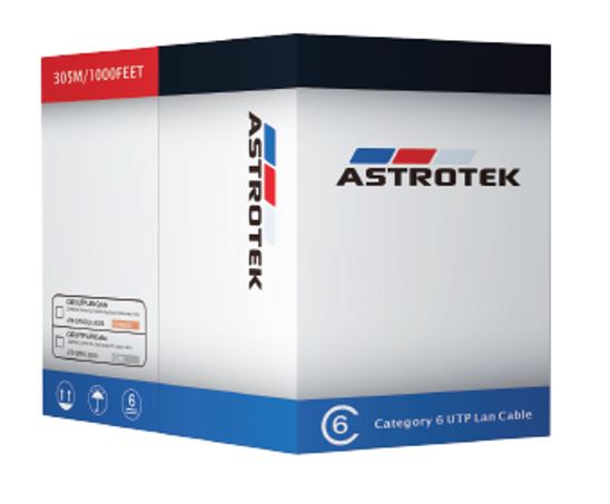 Astrotek CAT6 UTP Cable 305m Roll - Orange Full 0.55mm Copper Solid Wire Etherne image 1