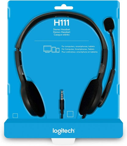 Logitech H111 Strereo Headset (Single 3.5mm Jack) Cable length: 7.71 ft (2.35 m) image 0