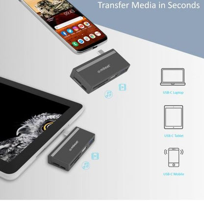 mbeat®  Essential  5-IN-1 USB- C Hub ( USB hub 2.0, 3.0, SD/TF Card Reader Sup image 3