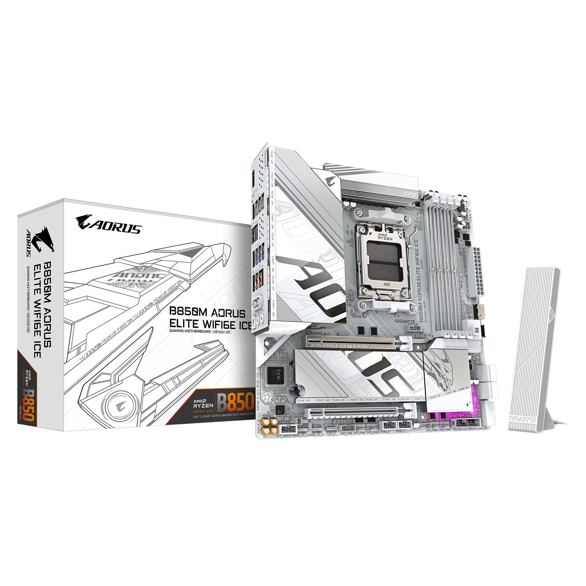 Gigabyte B850M A ELT WF6E ICE, AMD AM5, 4 x DDR5 up to 256 GB, 1 x HDMI, 1 x PCI image 0