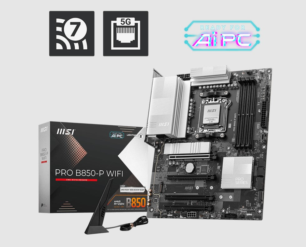 MSI PRO B850-P WIFI, AMD B850, 4x DDR5 256GB, 1x HDMI, 4x PCI-E x16 slot, 3x M.2 image 0