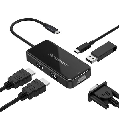 Simplecom DA451 5-in-1 USB-C Multiport Adapter MST Hub with VGA and Dual HDMI image 0
