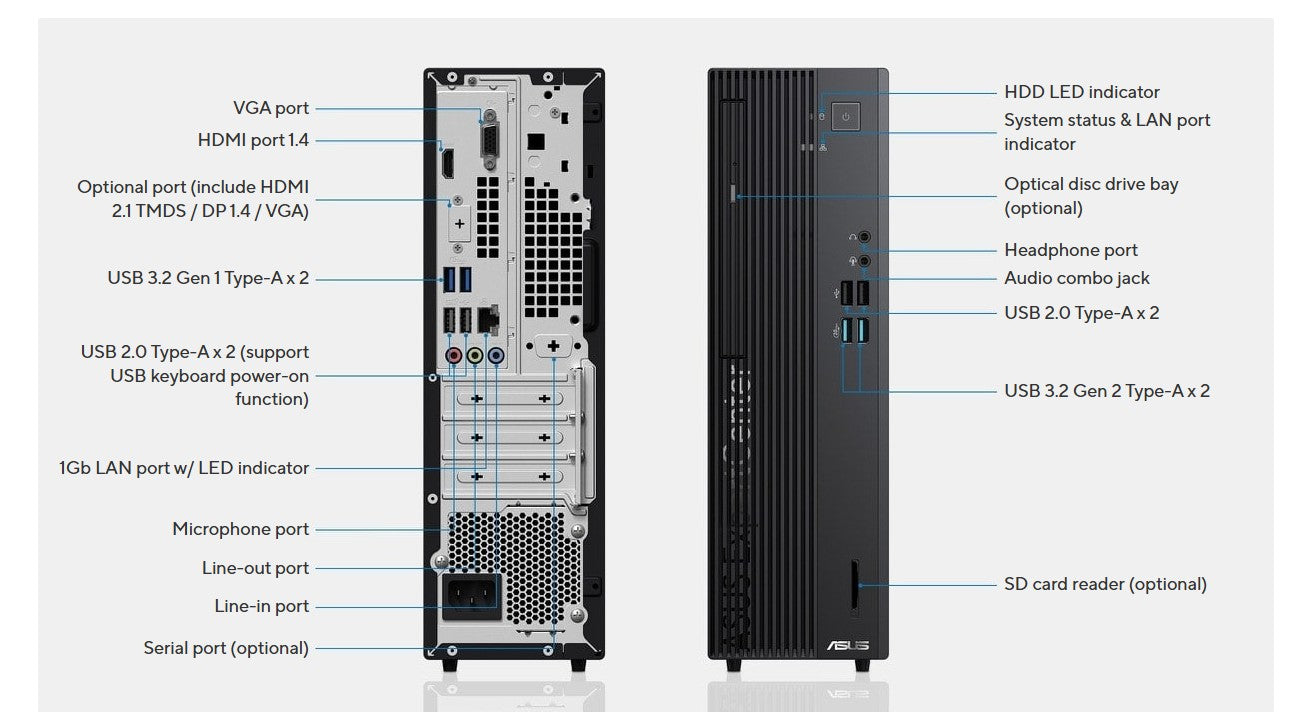 ASUS ExpertCenter D501 SFF PC Intel I5-14500 Win11 P B760 16GB 512GB SSD 330W 80 image 1