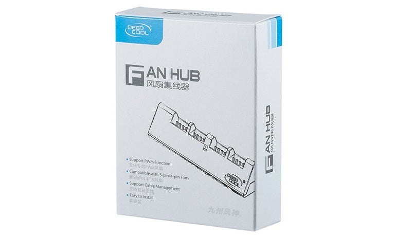 DeepCool FH-04 4 Port Fan Hub, Compatible With 12V 3PIN/4PIN Fans, 550mm, Extend image 1