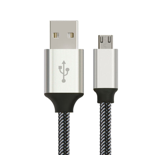 Astrotek 1m Micro USB Data Sync Charger Cable Cord Silver White Color for Samsun image 0