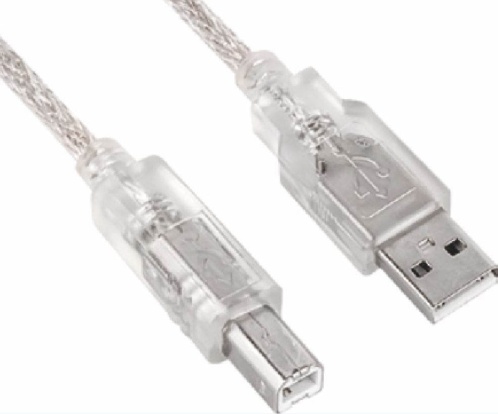 Astrotek USB 2.0 Printer Cable 3m - Type A Male to Type B Male Transparent Colou image 0