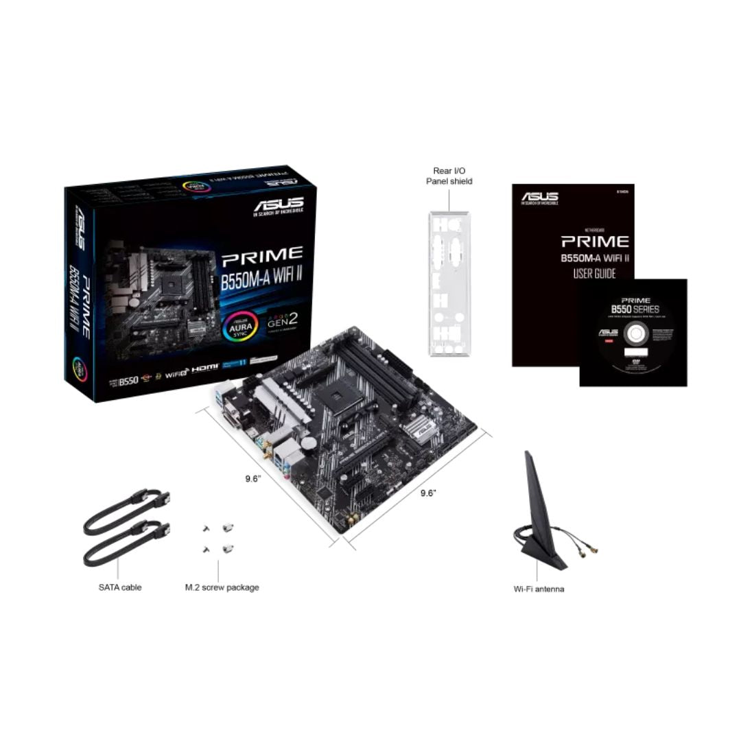 ASUS AMD B550M PRIME B550M-A WIFI II (Ryzen AM4) MicroATX Motherboard, Dual M.2, image 3