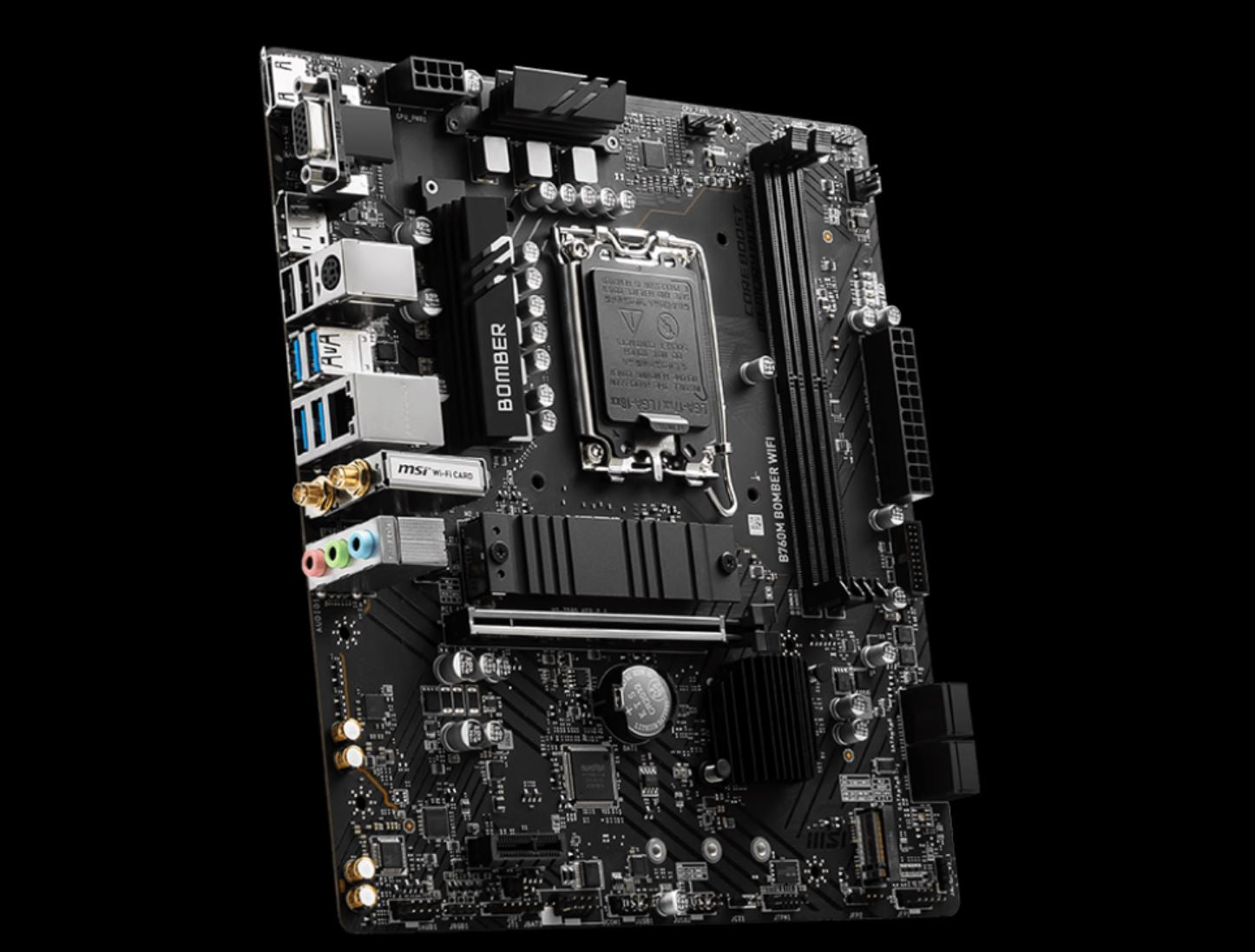 MSI PRO B760M BOMBER WIFI  mATX Motherboard, 4x DDR5~128GB, 2x PCI-E x 16, 1x PC image 2