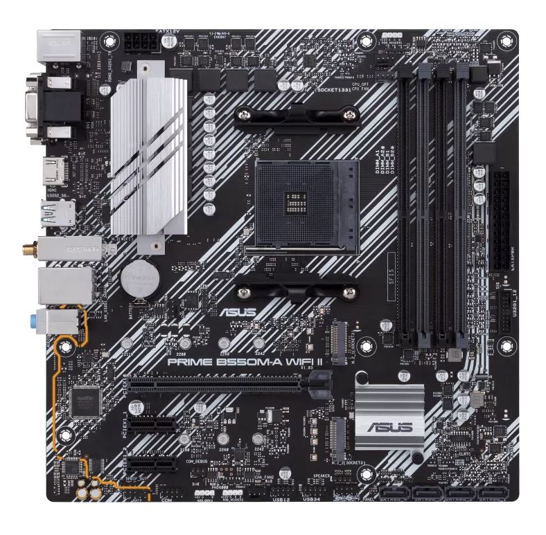 ASUS AMD B550M PRIME B550M-A WIFI II (Ryzen AM4) MicroATX Motherboard, Dual M.2, image 1