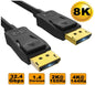 8Ware 3m Ultra 8K DisplayPort DP1.4 Cable - Male to Male Gold Plated 7680x4320 8 image 0