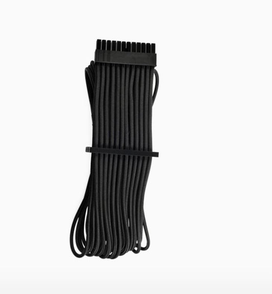 For Corsair PSU - BLACK Premium Individually Sleeved ATX 24-Pin Cable Type 4 Gen image 0