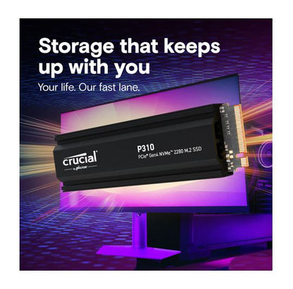 Crucial P310 4TB Gen4 2280 NVMe SSD Heatsink 7100/6000 MB/s R/W 800TBW 1000K/100 image 3