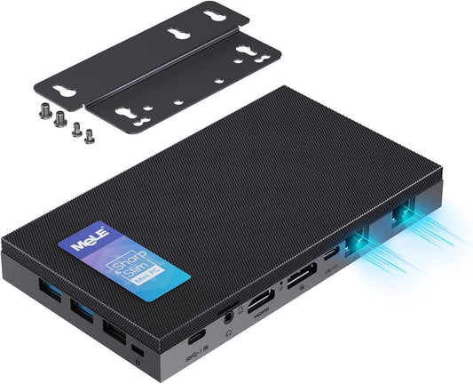 MeLE QUIETERDL-82Q Fanless Mini-PC, Celeron N100 up to 3.4Ghz, 8GB, 256GB SSD, L image 0