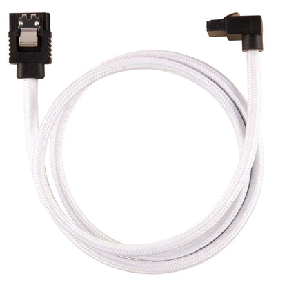 Corsair Premium Sleeved SATA 6Gbps 60cm 90° Connector Cable — White image 1