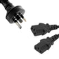 8ware 3m 10amp Y Split Power Cable with AU/NZ 3-pin Male Plug 2xIEC F C13 Socket image 0