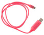 Astrotek 1m LED Light Up Visible Flowing Micro USB Charger Data Cable Pink Charg image 0