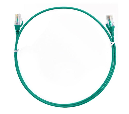 8ware CAT6 Ultra Thin Slim Cable 15m - Green Color Premium RJ45 Ethernet Network image 0