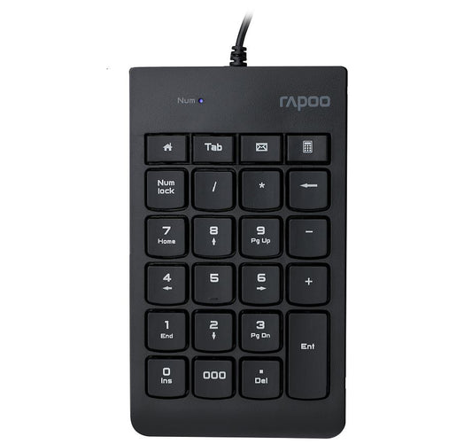 RAPOO K10 Wired Numeric NumberPad Keyboard -  Spill Resistant Design, Laser Carv image 0