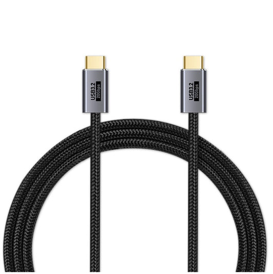 Pisen Braided USB-C to USB-C (3.2 Gen2) Charge & Video (8K@60Hz) Cable (1M) Blac image 0