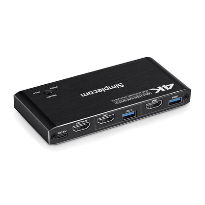 Simplecom KM420 2-Port HDMI KVM Switch HDMI 2.0 4K@60Hz 4-Port USB 3.0 Hub 5Gbps image 2