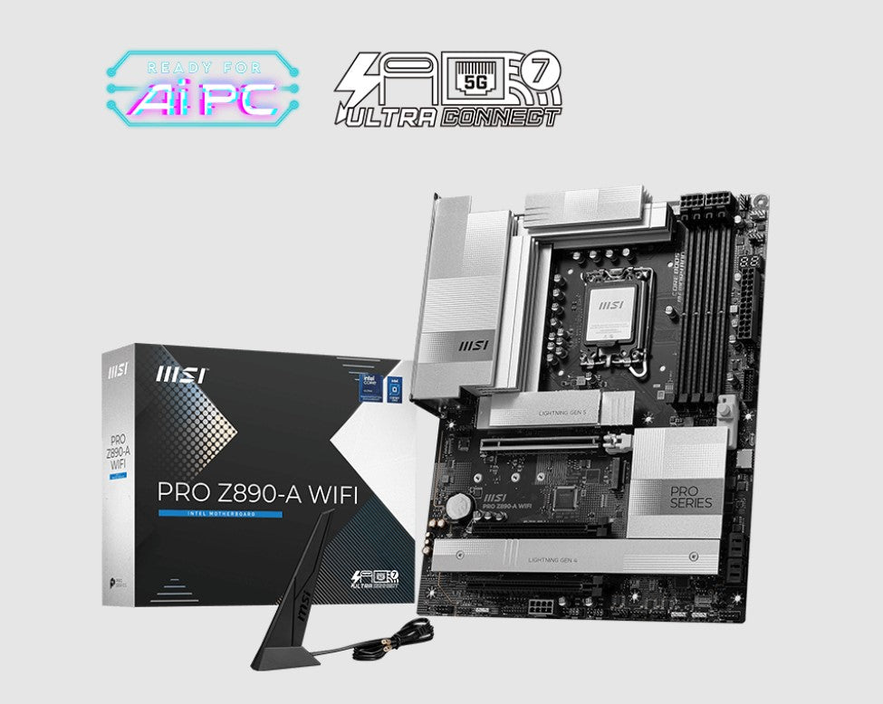 MSI PRO Z890-A WIFI INTEL Z890  Motherboard, 4x DDR5 256GB, 3x PCI-E x 16, 4x M. image 0