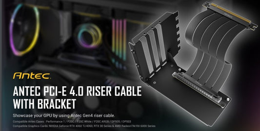 Antec Adjustable Vertical Bracket with 200mm High Performance PCI-E Riser Cable. image 0