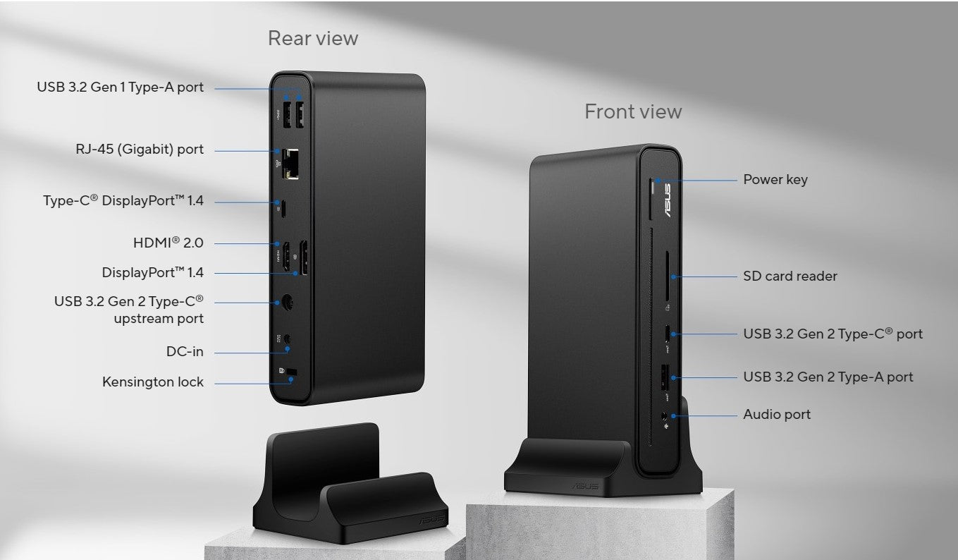 ASUS Triple Display USB-C Dock, 90w PD, 3x 4K displays with supported notebook, image 1