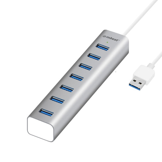 mbeat® 7-Port USB 3.0 Powered Hub - USB 2.0/1.1/Aluminium Slim Design Hub with image 0