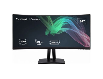 ViewSonic 34' ColorPro™ 21:9 Curved UWQHD 3440 x 1440, 90W USB-C, 100% sRGB, D image 0
