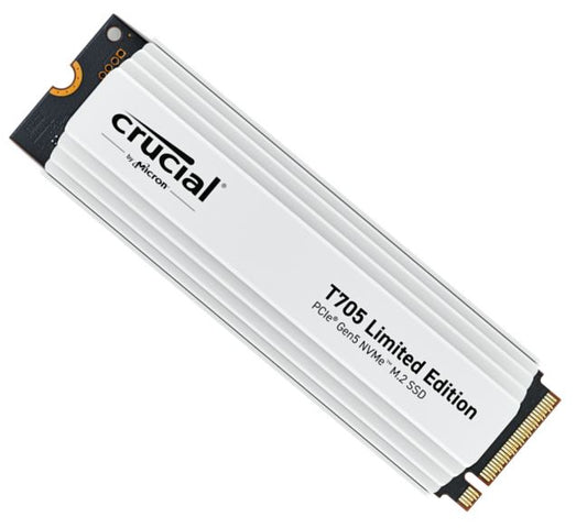 Crucial T705 2TB Gen5 NVMe SSD White Heatsink - 14500/12700 MB/s R/W 1200TBW 155 image 0