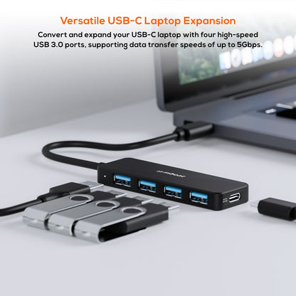 mbeat 4-Port USB-C Hub with USB-C DC Port  Compact and Portable Design  Flexible image 2