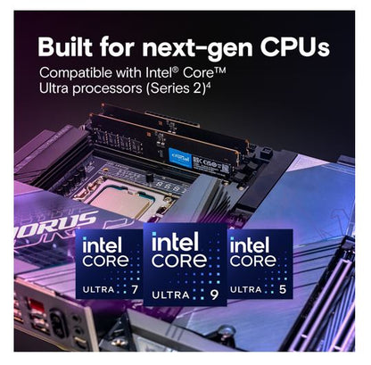 Crucial 32GB (1x32GB) DDR5 CUDIMM 6400MHZ CL52 Desktop PC Memory for Intel Core image 2