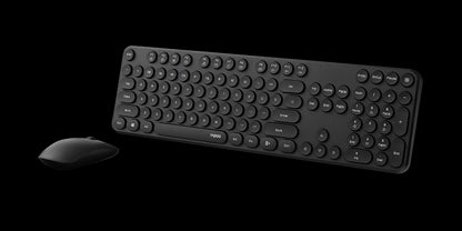 RAPOO Wireless Stylish, Spill-Resistant, Retro Style Round Key, 1000DPI, 2.4G Co image 1