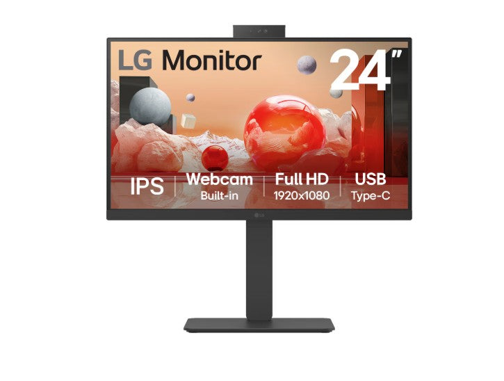 LG 24' IPS FHD Webcam, USB-C 65W PD, RJ45 100Hz 5ms 1920 x 1080, FreeSync 16:9 T image 0