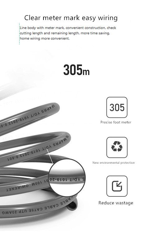 8Ware 350m CAT6 Cable Roll Blue Bare Solid Copper Twisted Core PVC Jacket >305m image 2