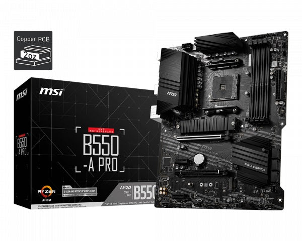 MSI B550-A PRO AM4 ATX MB 4xDDR4  2xPCIE 2xM.2 HDMI DP RAID LAN TPM 6xSATAIII 2x image 0