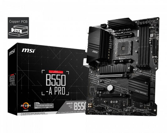 MSI B550-A PRO AM4 ATX MB 4xDDR4  2xPCIE 2xM.2 HDMI DP RAID LAN TPM 6xSATAIII 2x image 0