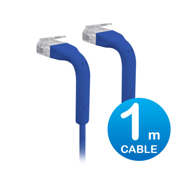 Ubiquiti UniFi Patch Cable Single Unit, 1m, Blue, End Bendable to 90 Degree, RJ4 image 0