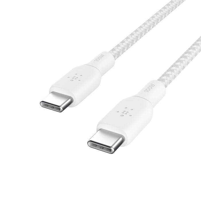 Belkin BoostCharge Braided USB-C to USB-C Cable 2M - White (CAB014bt2MWH), 100W, image 3