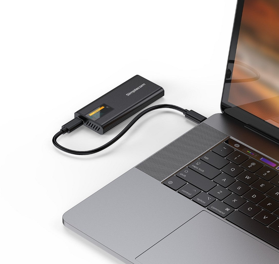 Simplecom SE530 NVMe / SATA M.2 SSD to USB-C Enclosure with SMART LED Screen USB image 3