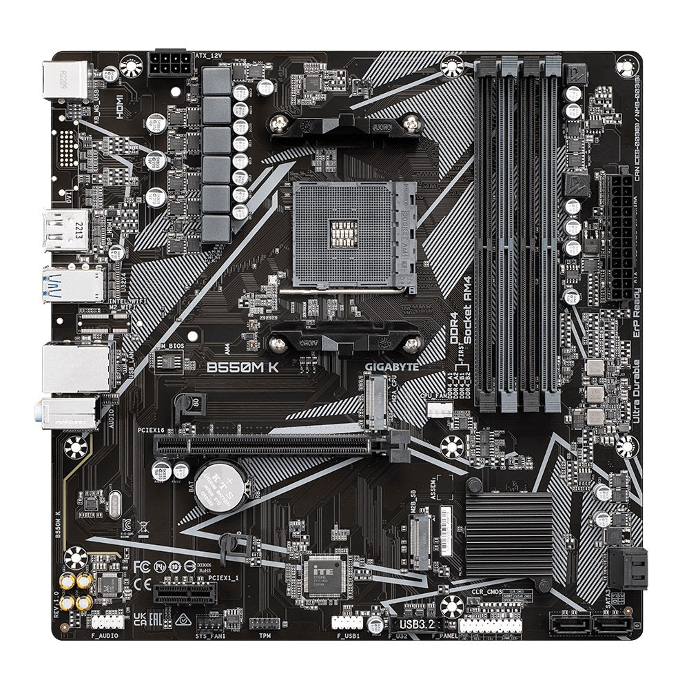 Gigabyte B550MK AMD AM4 M-ATX Motherboard 4x DDR4~128GB,1x PCIe x16, 1 x PCIe x1 image 1