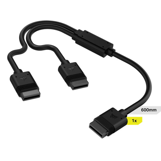 Corsair iCUE LINK Cable, 1x 600mm Y-Cable with Straight connectors, Black image 0