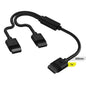 Corsair iCUE LINK Cable, 1x 600mm Y-Cable with Straight connectors, Black image 0